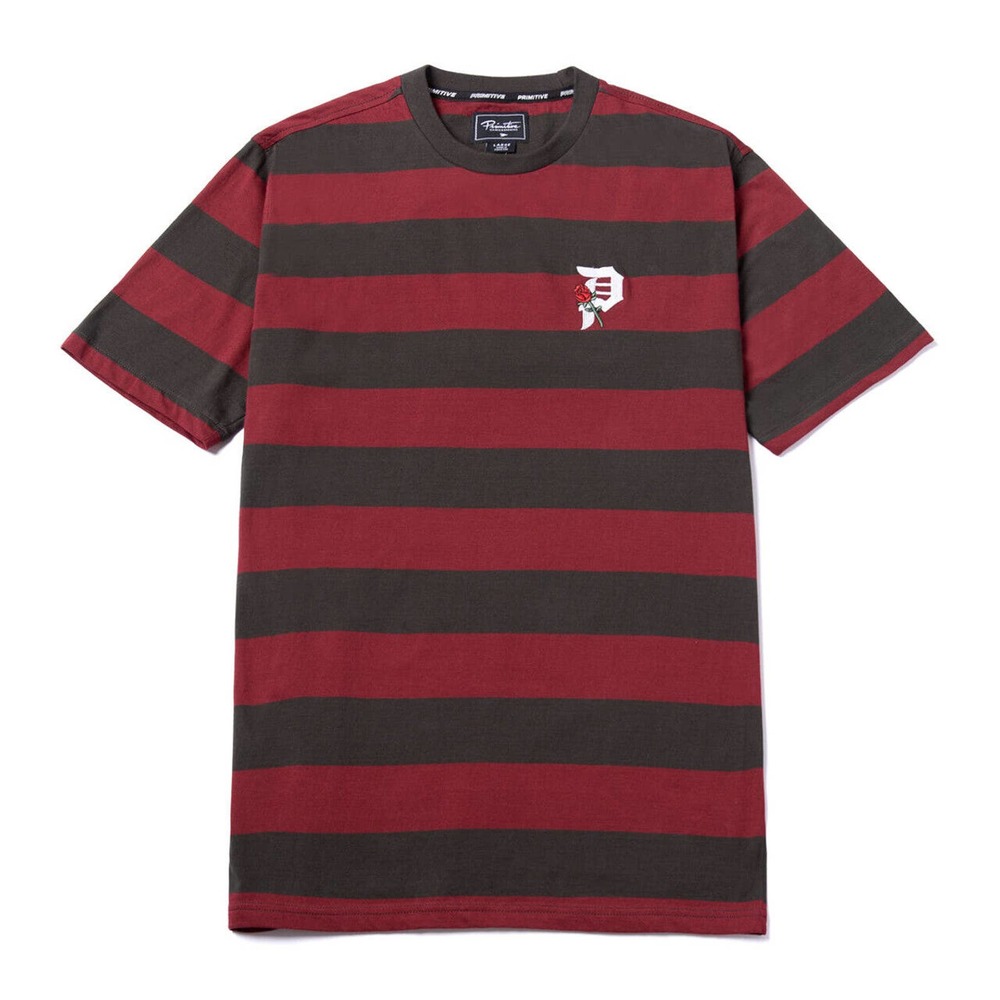 Primitive Skateboarding Apparel Men's Embroidered Dirty P Rosebud Tee T-Shirt